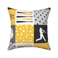 All-star - black and gold-  baseball patchwork wholecloth C18BS