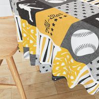 All-star - black and gold-  baseball patchwork wholecloth (90) C18BS