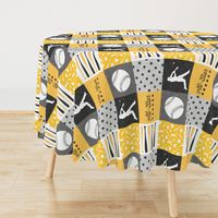 All-star - black and gold-  baseball patchwork wholecloth (90) C18BS