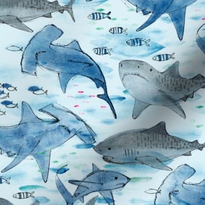 Swimming with Sharks xs (gray) - © Lucinda Wei