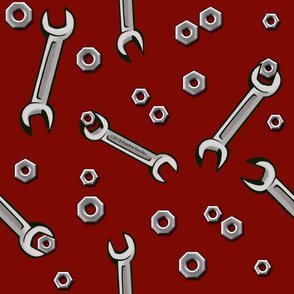 Nuts and Wrenches on Barn Red