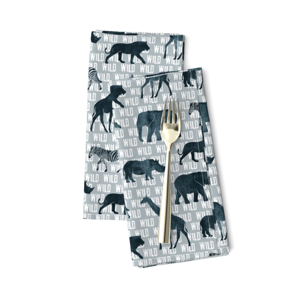 wild safari - dark blue - animals 