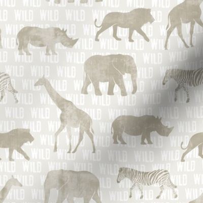 wild safari - beige - animals 