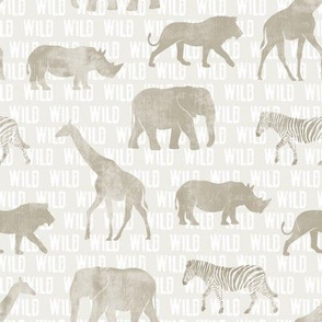 wild safari - beige - animals 