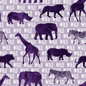 wild safari - purple - animals 