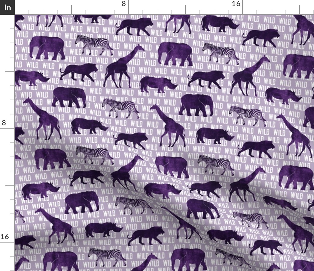wild safari - purple - animals 