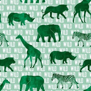wild safari - green - animals 