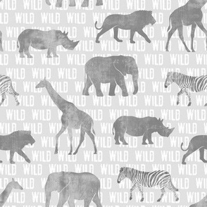 wild safari - grey - animals 