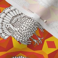 Thanksgiving Turkey on Orange Mosaic