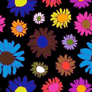 60's Daisy Crazy in Black