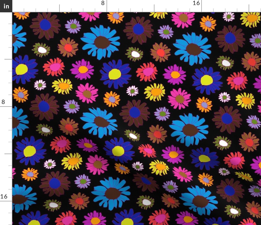 60's Daisy Crazy in Black