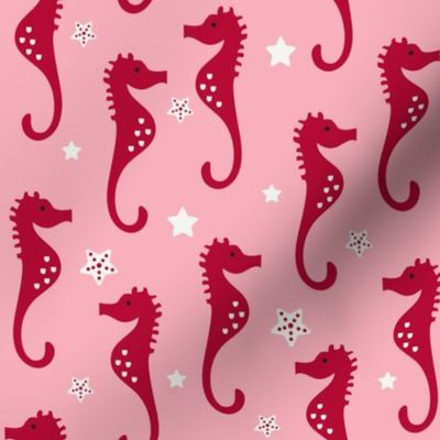 Seahorse on pink