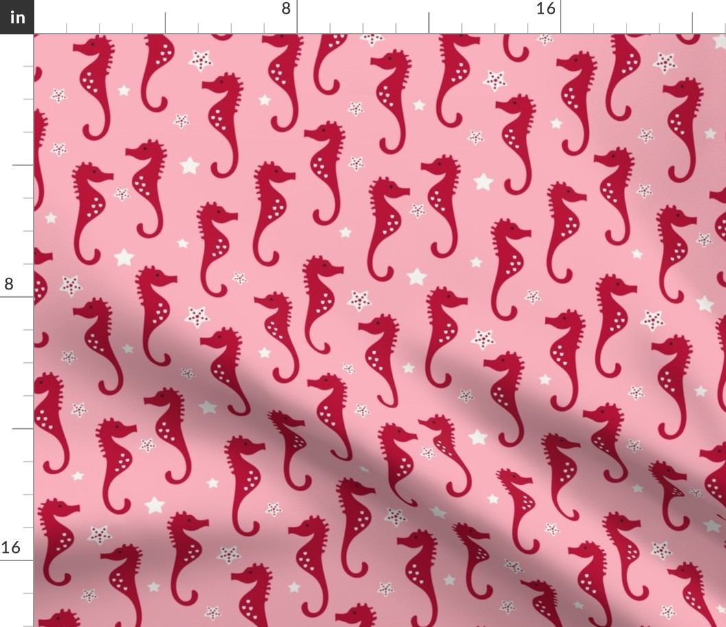 Seahorse on pink