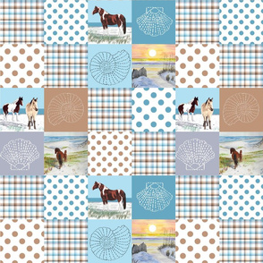 sand ponies quilt 12x12 inches