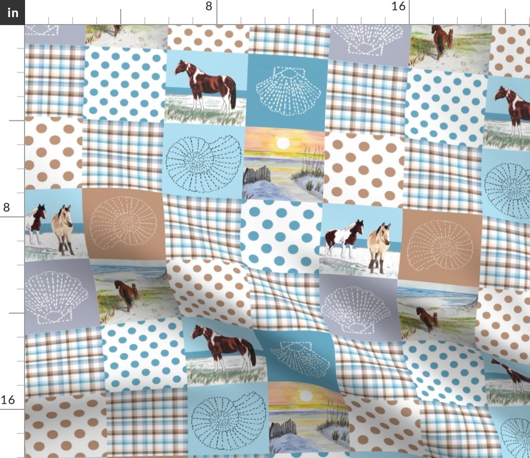 sand ponies quilt 12x12 inches