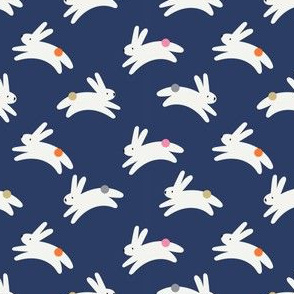 Rabbits on navy