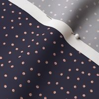 Painted Dots Peach on Navy