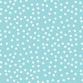 Twinkling Icy Cream Dots on Heavenly Blue - Medium Scale