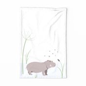 hippo tea towel