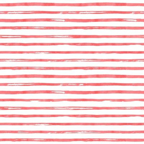 8" Red Watercolor Stripes