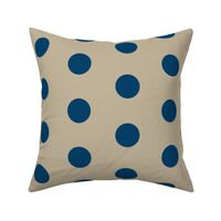 18-03r Jumbo Large Navy Polka Dot on Tan _ Miss Chiff Designs