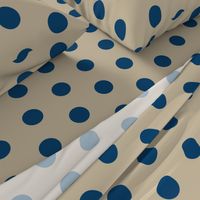 18-03r Jumbo Large Navy Polka Dot on Tan _ Miss Chiff Designs