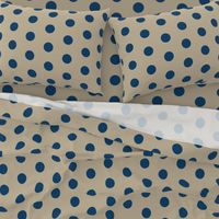 18-03r Jumbo Large Navy Polka Dot on Tan _ Miss Chiff Designs