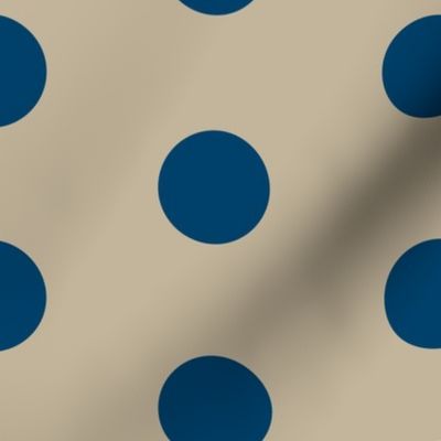 18-03r Jumbo Large Navy Polka Dot on Tan _ Miss Chiff Designs