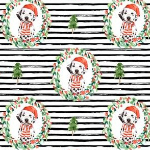4" Best Friend Holiday Wreath - Black Stripes