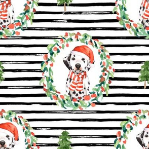 8" Best Friend Holiday Wreath - Black Stripes