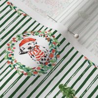 4" Best Friend Holiday Wreath - Green Stripes