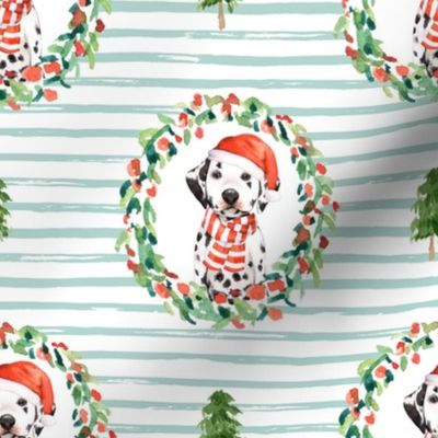 8" Best Friend Holiday Wreath - Light Green Stripes