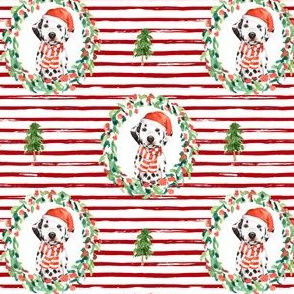 4" Best Friend Holiday Wreath - Red Stripes