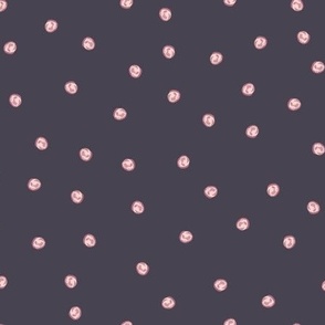 Painted Dots Vintage Pink on Grey