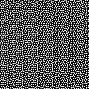 4" White Polka Dots - Black Background