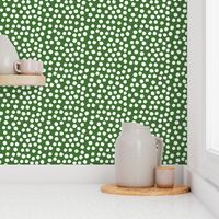 4" White Polka Dots - Apple Green Background