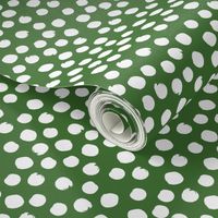 4" White Polka Dots - Apple Green Background