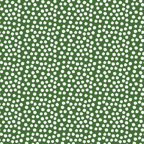 8" White Polka Dots - Apple Green Background