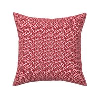 8" White Polka Dots - Apple Red Background