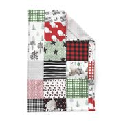 21" Winter Sleepy Bear Wholecloth Cheater Quilt