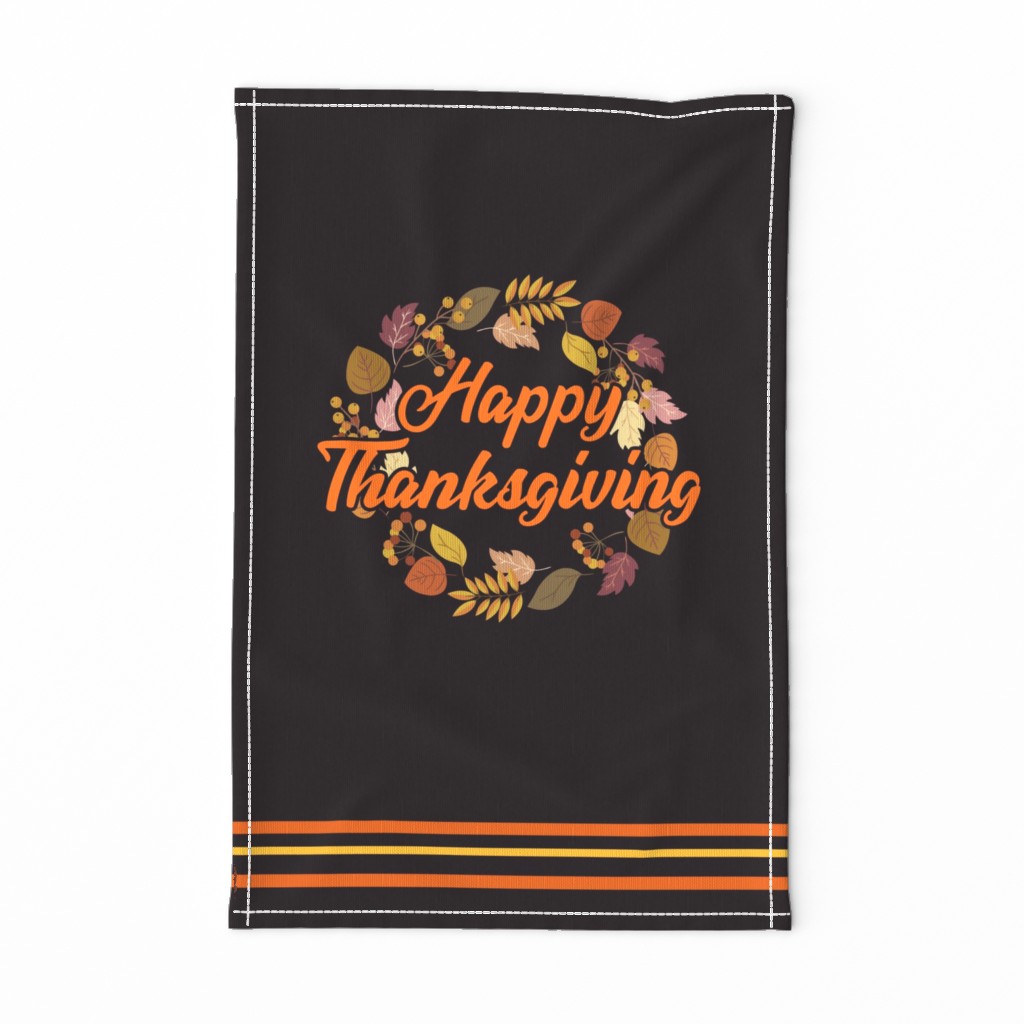 Tea Towel Thanksgiving Wreath