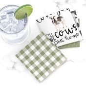 Farm//Love you till the cows come home//Ecru&Sage Green - Wholecloth Cheater Quilt