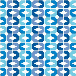 Abstract Geometric, Large Blues