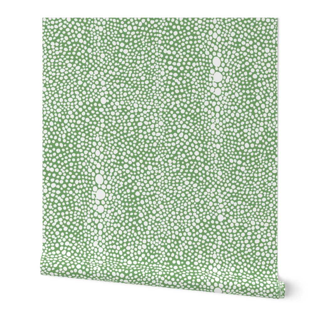 Large Shagreen White on Green