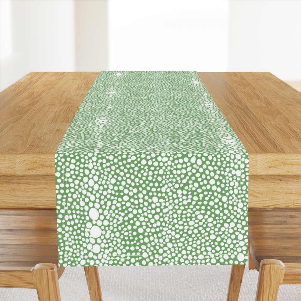 Large Shagreen White on Green