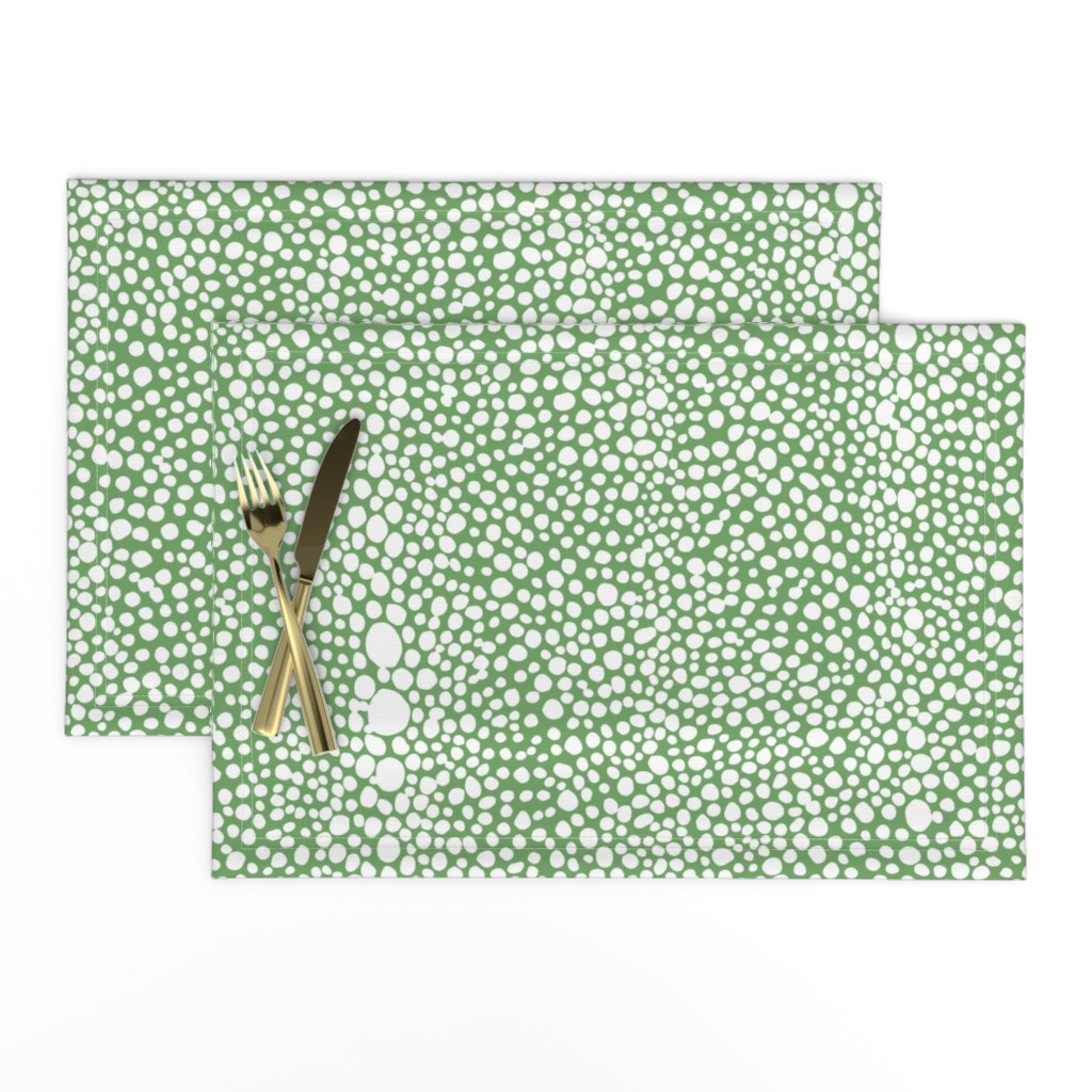 Large Shagreen White on Green