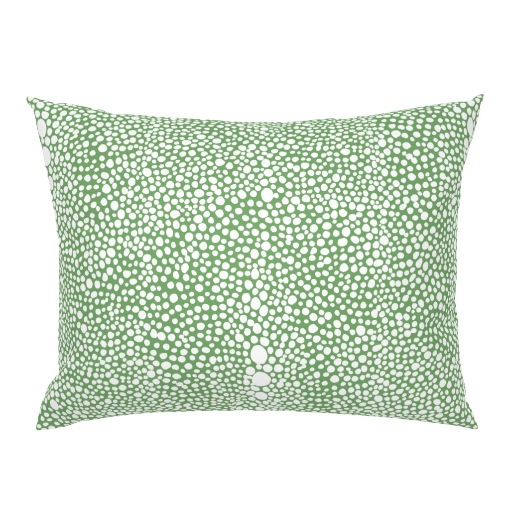 Large Shagreen White on Green