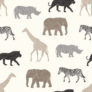 safari animals - neutrals