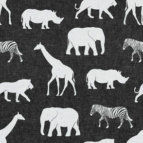 safari animals - grey