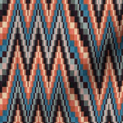 Red Blue and Gray Flamestitch Bargello